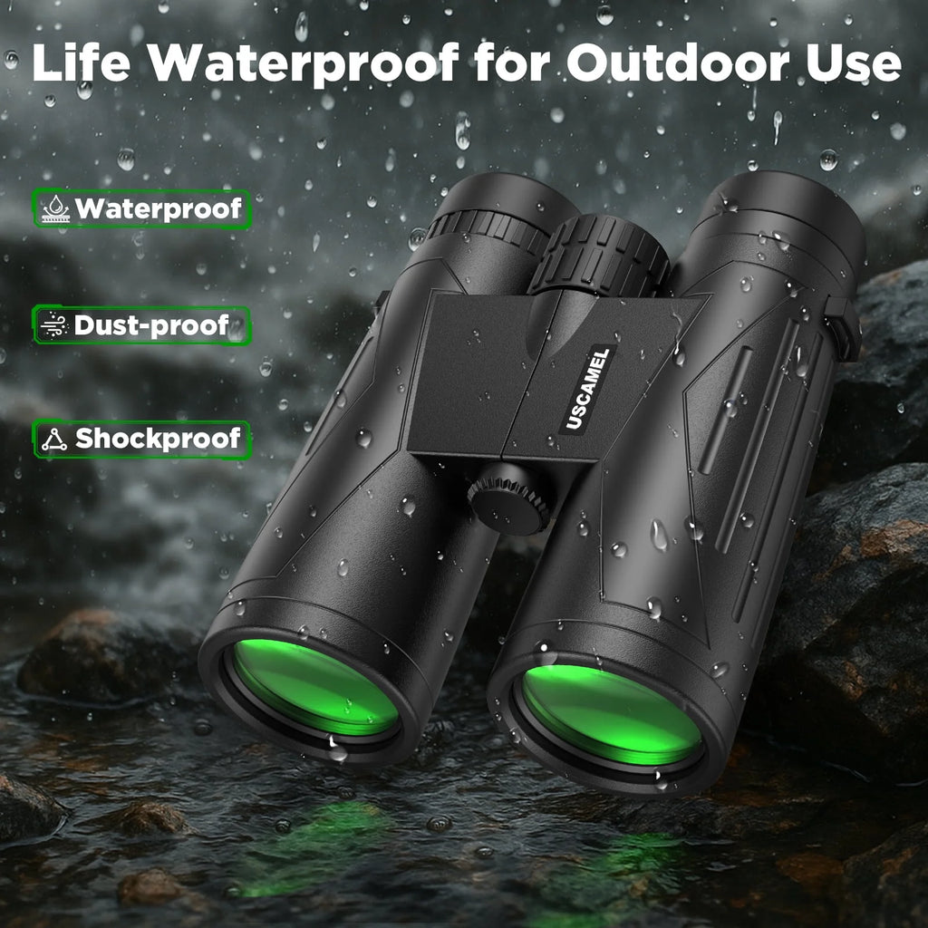 12X42 Waterproof Binoculars - HD Low Light Vision for Hunting, Bird Watching, Travel & Outdoor Adventures