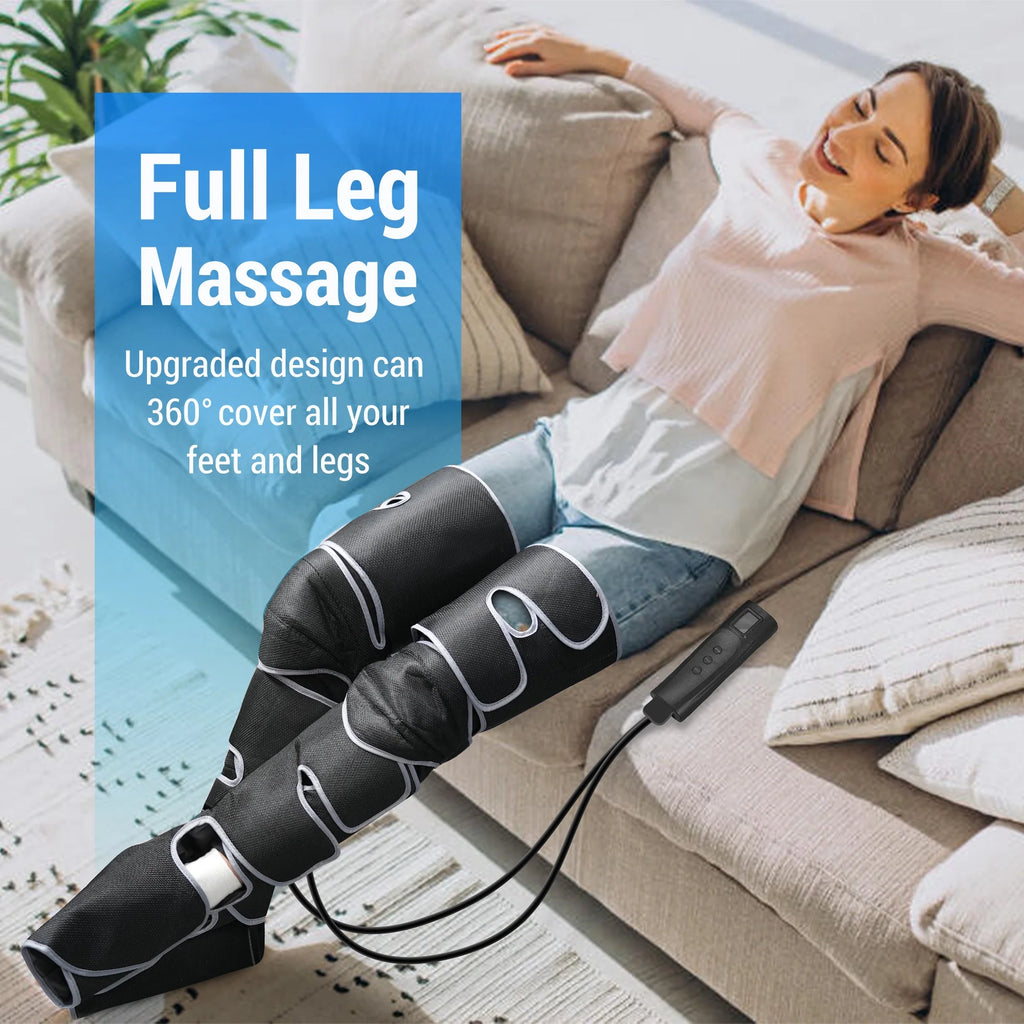 Ultimate  Leg Massager with Heat - Air Compression Calf, Knee & Foot Relief Boots - Perfect Mother's Day Gift for Circulation & Pain Relief
