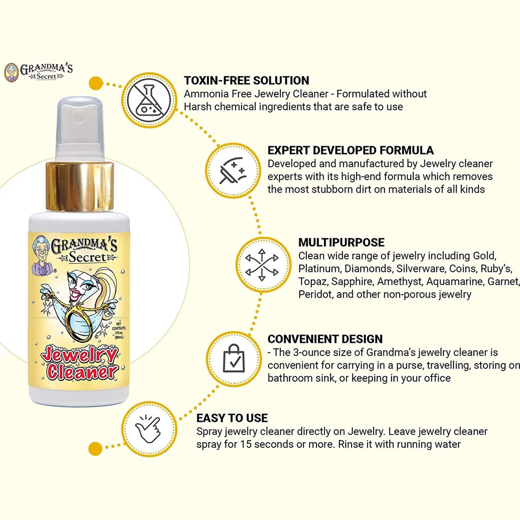 Revitalize Your Jewelry with  Jewelry Cleaner Spray - 3 Pack of 3oz Tarnish Remover for Gold & Silver