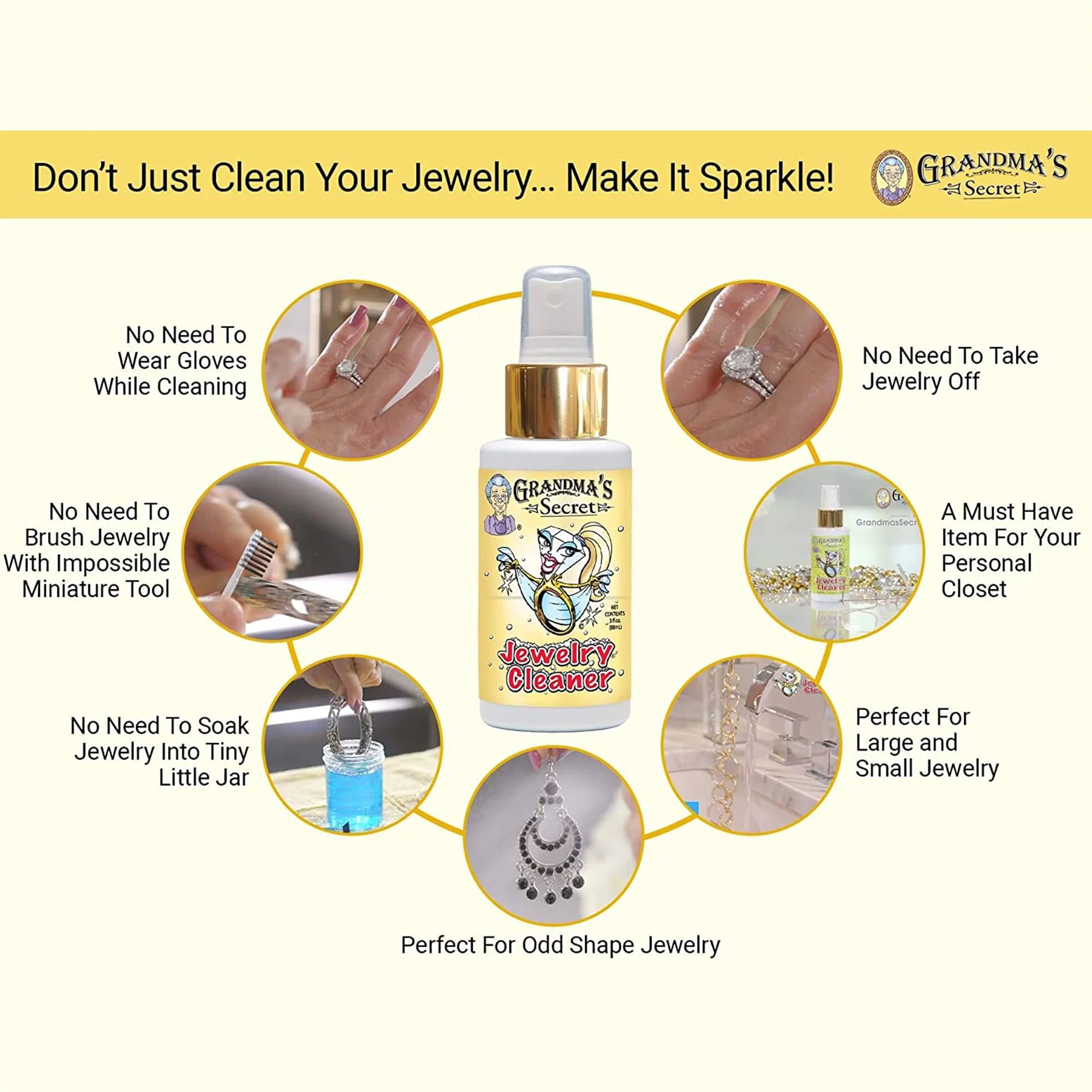 Revitalize Your Jewelry with  Jewelry Cleaner Spray - 3 Pack of 3oz Tarnish Remover for Gold & Silver