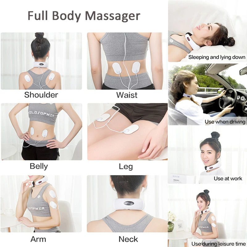 Revitalize Your Neck with the Electric Cervical Pulse Massager - Magnetic Therapy for Ultimate Muscle Relaxation!