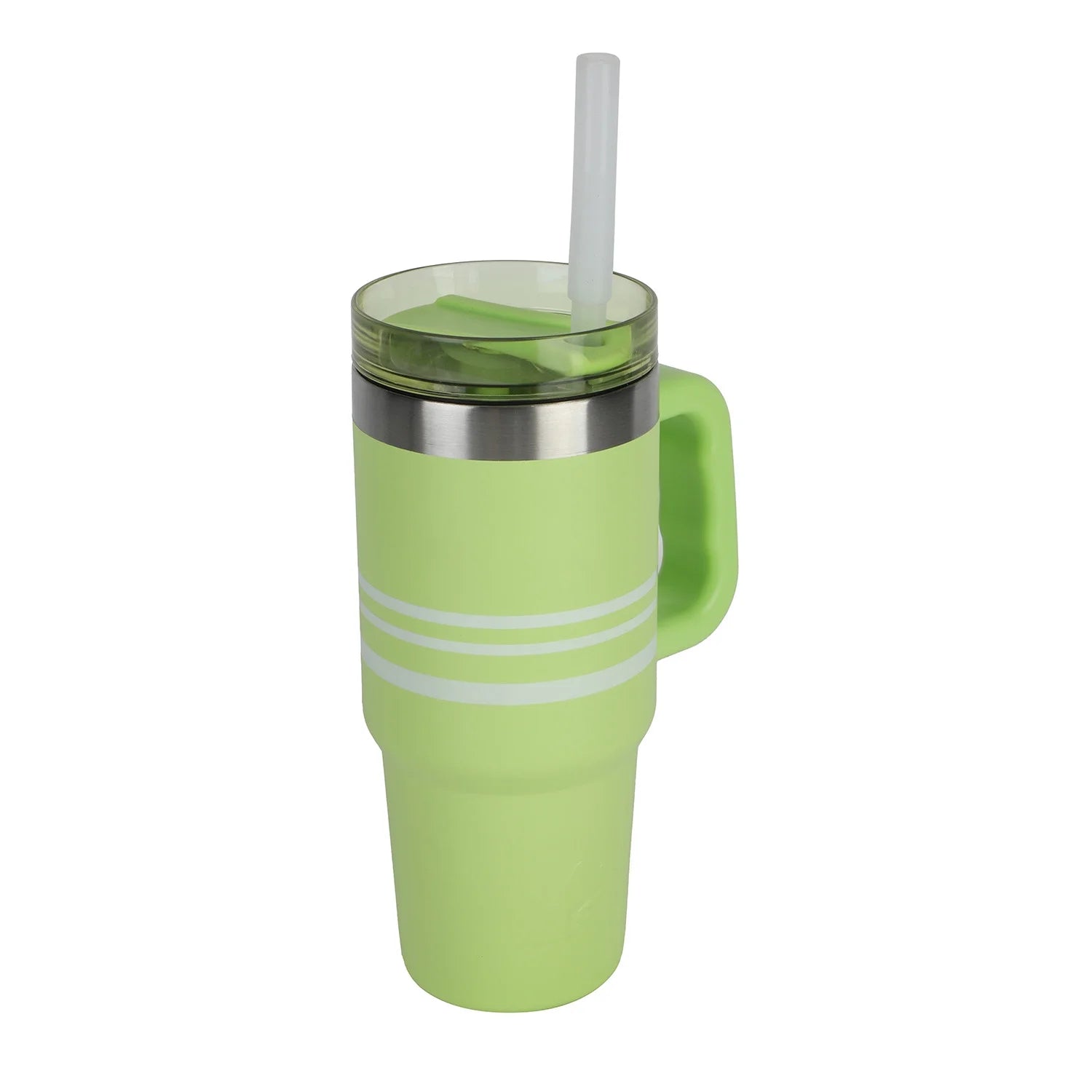 18 Oz Tumbler with Handle, Stripe Sonic Lime