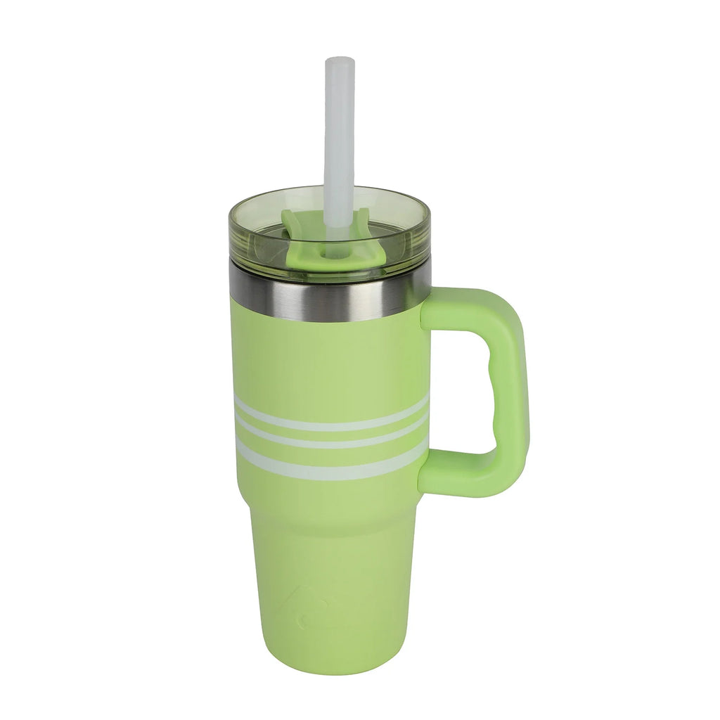 18 Oz Tumbler with Handle, Stripe Sonic Lime