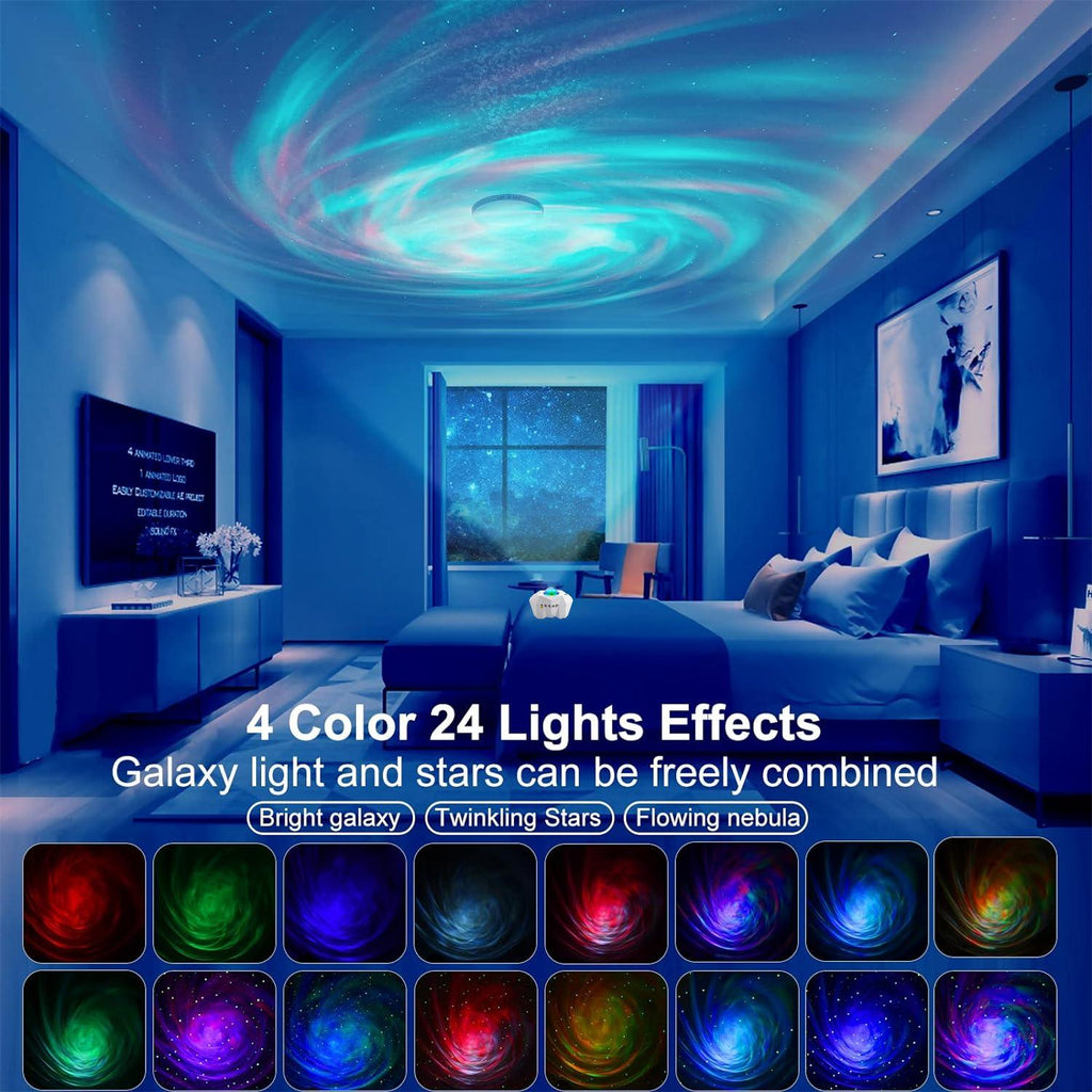 Enchanting Star Projector with Bluetooth Speaker & Remote - Experience the Northern Lights Aurora at Home!