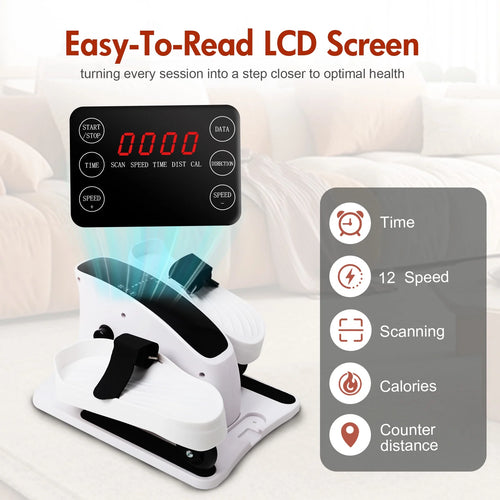 under Desk Elliptical Machine, Ellipse Leg Exerciser for Seniors Fully Assembled, Quiet & Portable Electric Seated Pedal Exerciser with Remote Control Adjustable Speeds