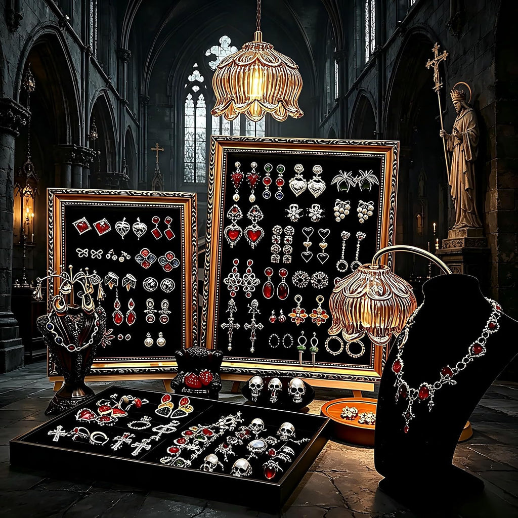 Mystery Jewelry Jar for Women, 40-45 Piece Gothic Jewelry Box Includes Necklaces, Earrings, Rings, Bracelets, Brooches, Unique Birthday Gifts for Women