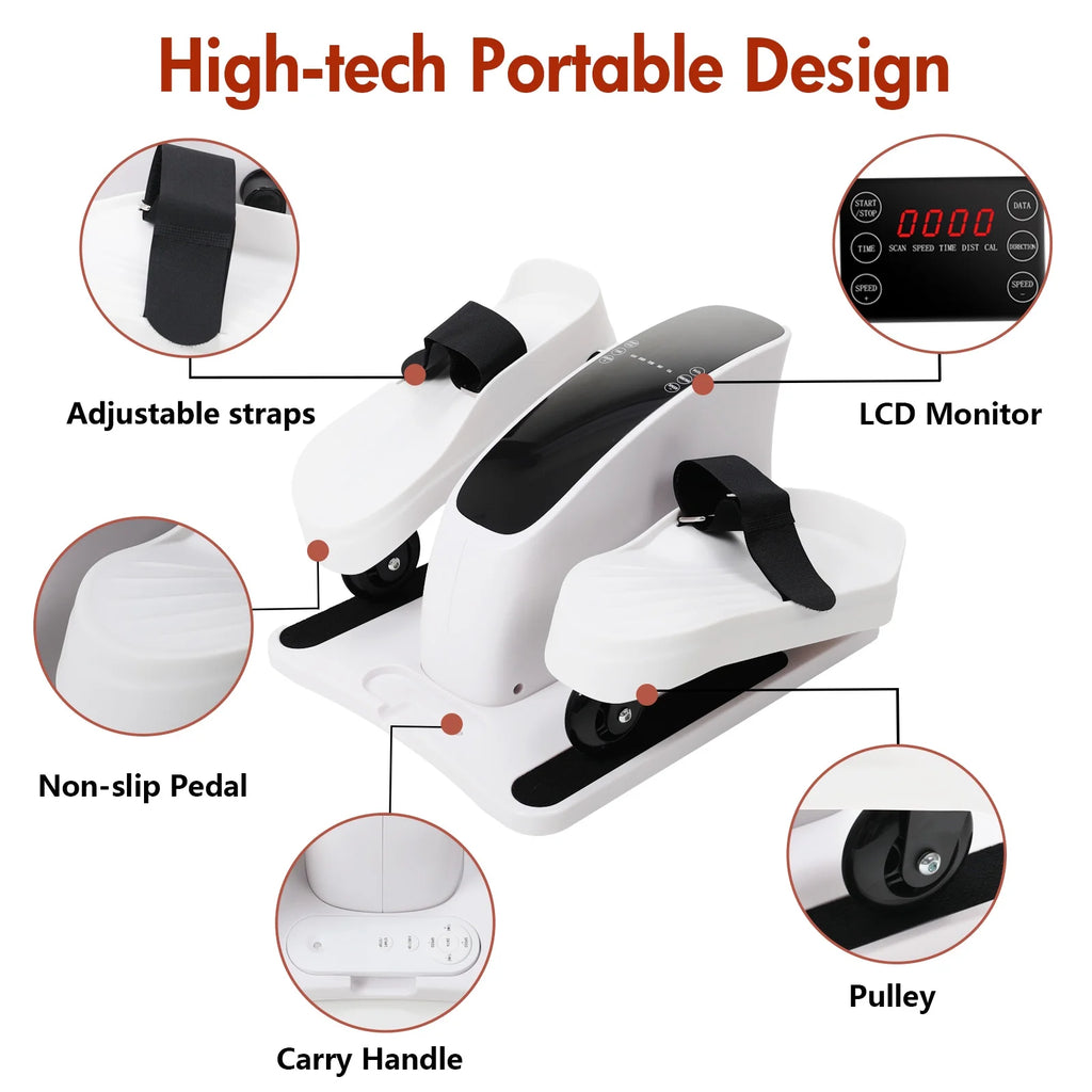 under Desk Elliptical Machine, Ellipse Leg Exerciser for Seniors Fully Assembled, Quiet & Portable Electric Seated Pedal Exerciser with Remote Control Adjustable Speeds