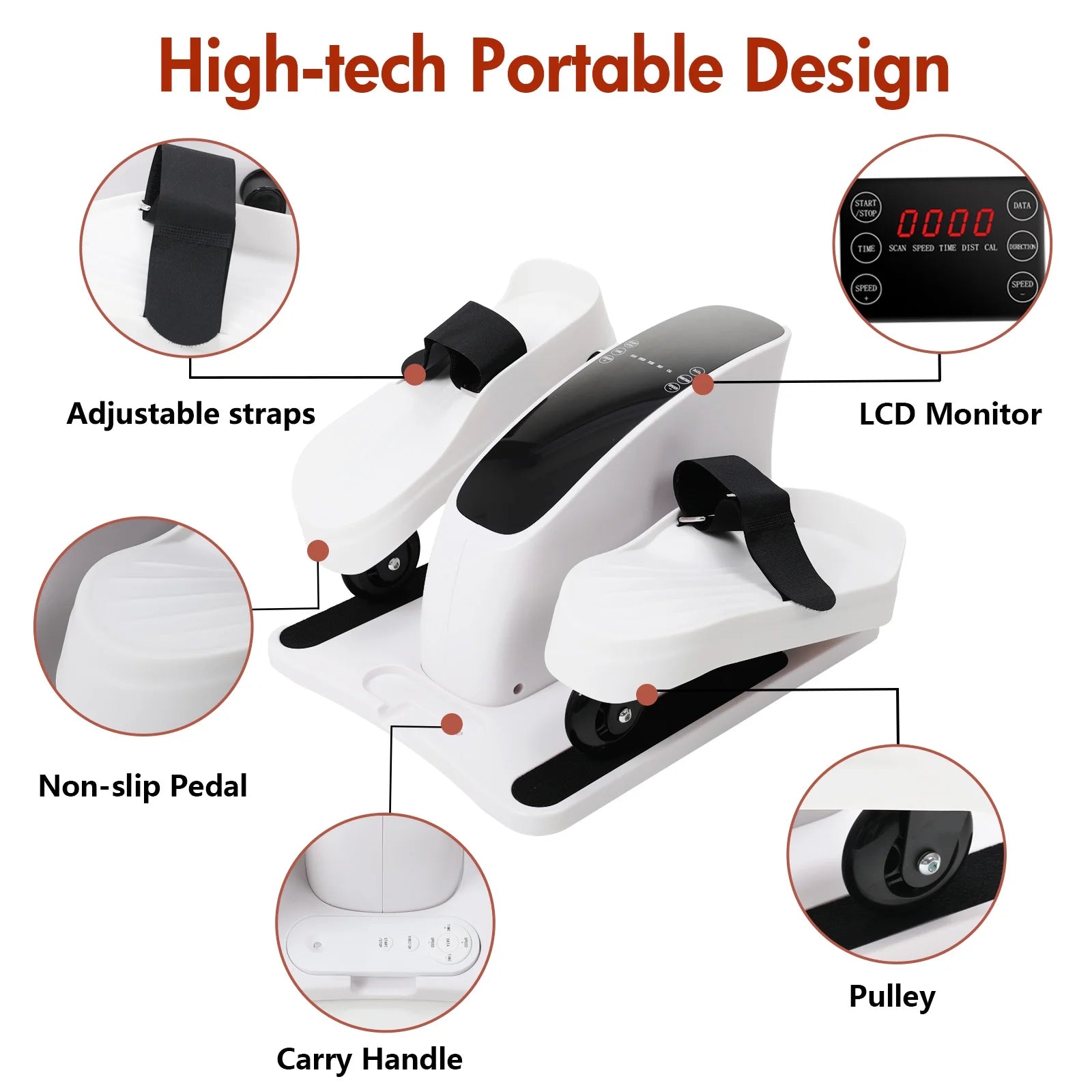 under Desk Elliptical Machine, Ellipse Leg Exerciser for Seniors Fully Assembled, Quiet & Portable Electric Seated Pedal Exerciser with Remote Control Adjustable Speeds