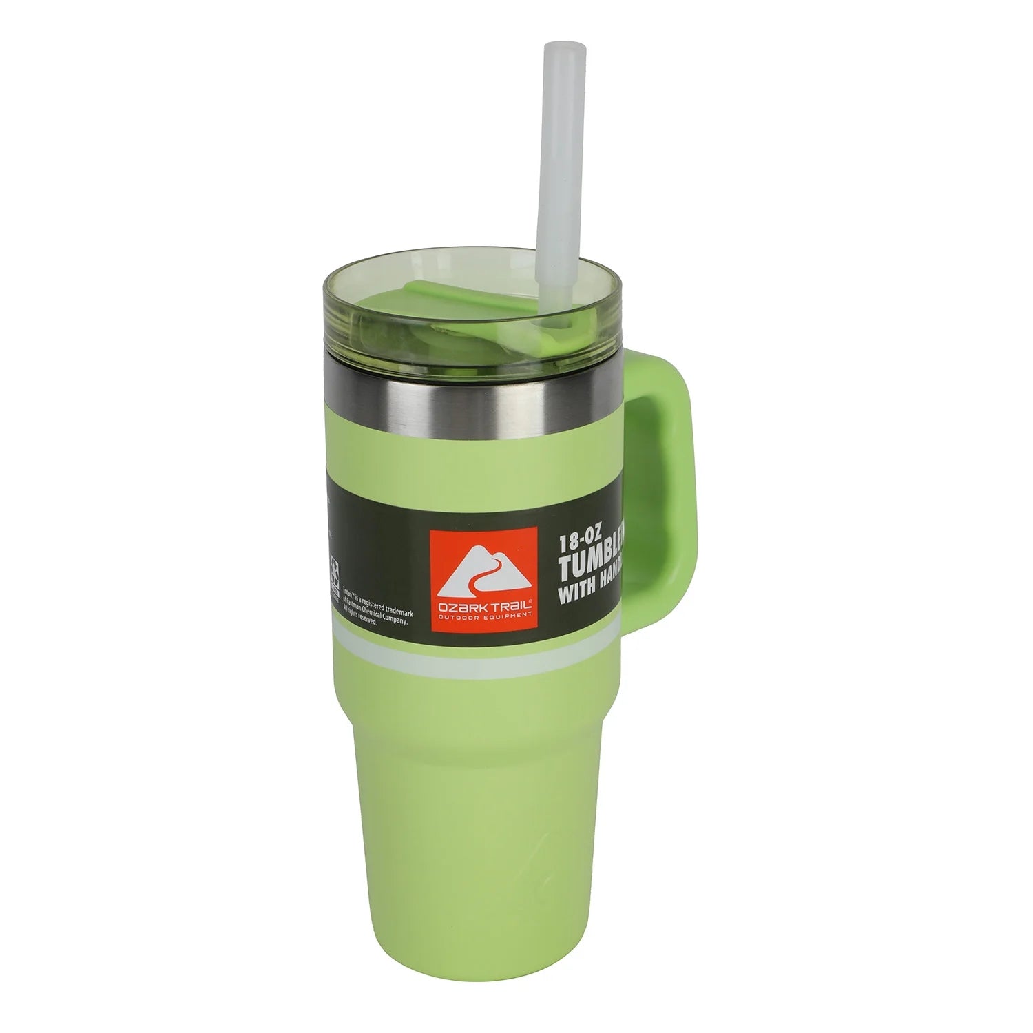 18 Oz Tumbler with Handle, Stripe Sonic Lime