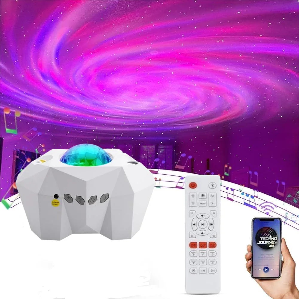 Enchanting Star Projector with Bluetooth Speaker & Remote - Experience the Northern Lights Aurora at Home!