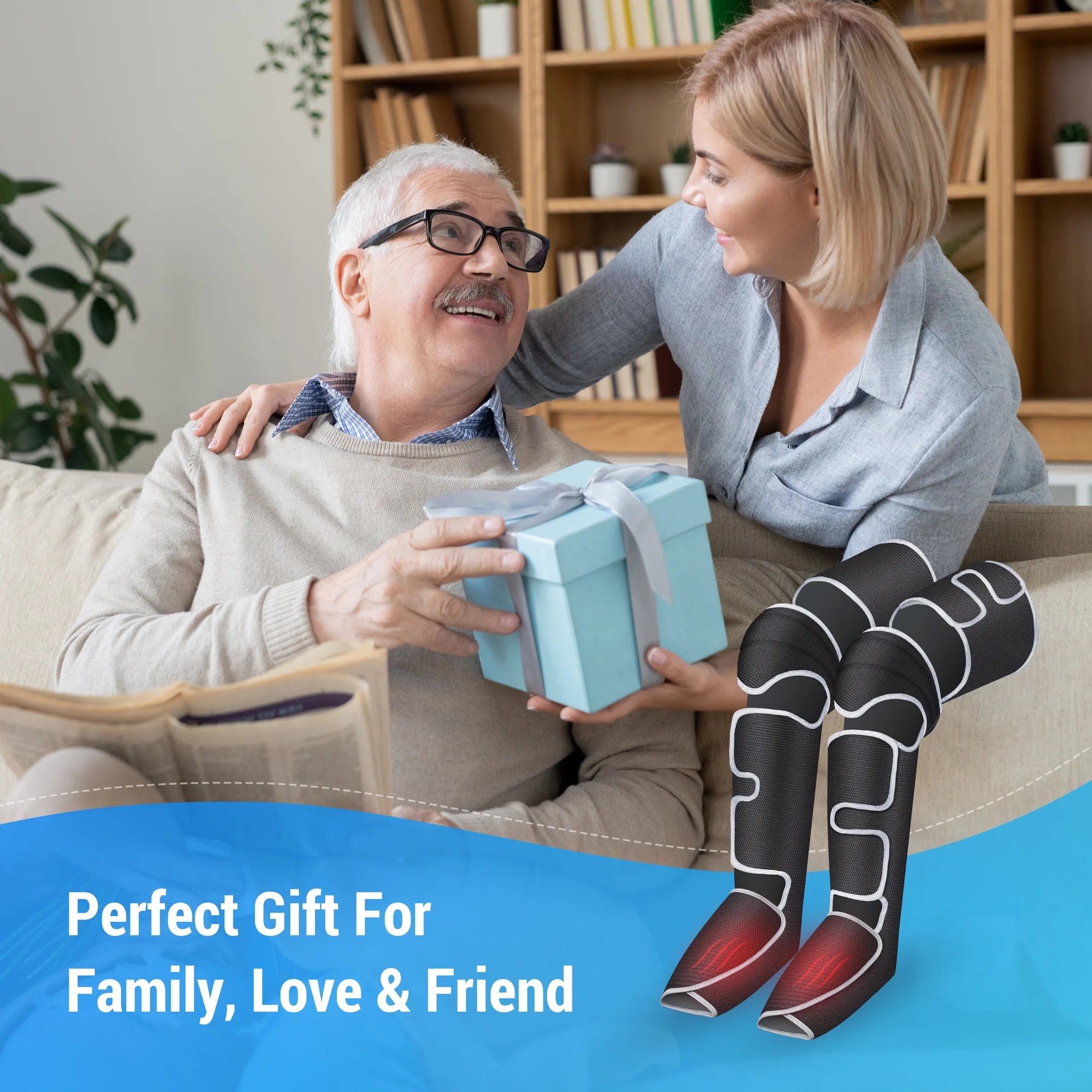 Ultimate  Leg Massager with Heat - Air Compression Calf, Knee & Foot Relief Boots - Perfect Mother's Day Gift for Circulation & Pain Relief