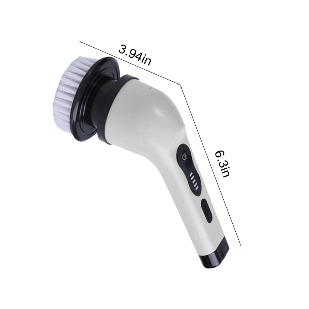 Cordless Electric Spin Scrubber with Long Handle & 6 Replaceable Heads - Versatile Shower & Bathroom Cleaning Tool