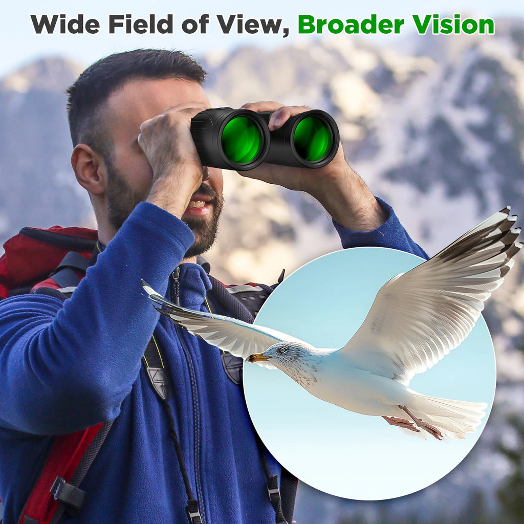 12X42 Waterproof Binoculars - HD Low Light Vision for Hunting, Bird Watching, Travel & Outdoor Adventures