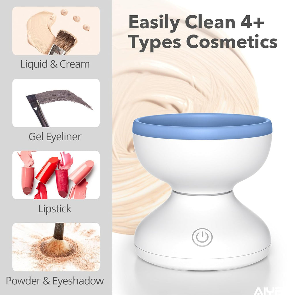 Electric Makeup Brush Cleaner - Professional Kabuki & Foundation Brush Cleaning Tool - Perfect Gift for Women & Stocking Stuffers
