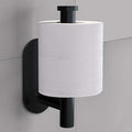 Adhesive Toilet Paper Holder - Roll Holder Small Space for Kitchen Bathroom Utility Hooks Stick on Wall Stainless Steel Brushed Black