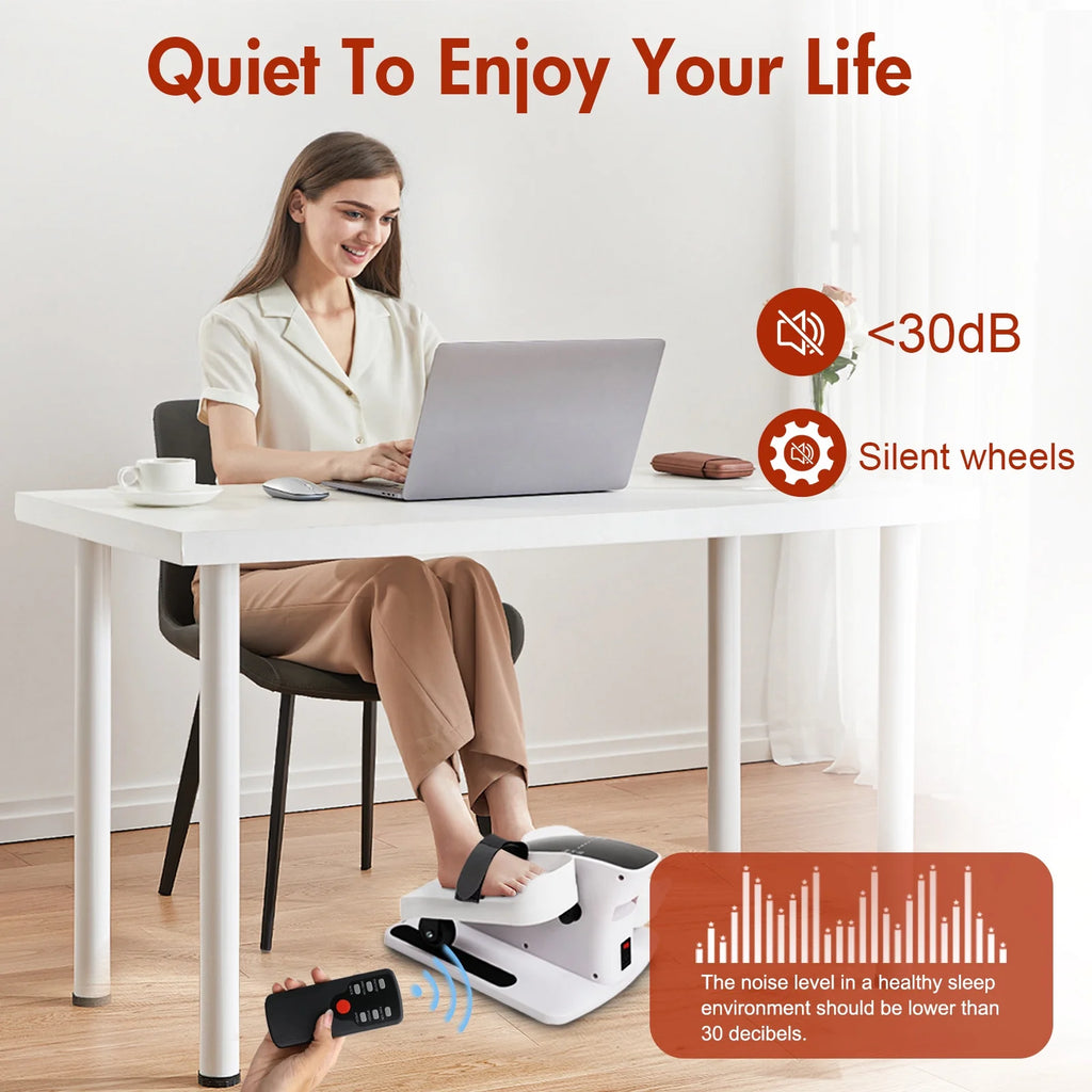 under Desk Elliptical Machine, Ellipse Leg Exerciser for Seniors Fully Assembled, Quiet & Portable Electric Seated Pedal Exerciser with Remote Control Adjustable Speeds