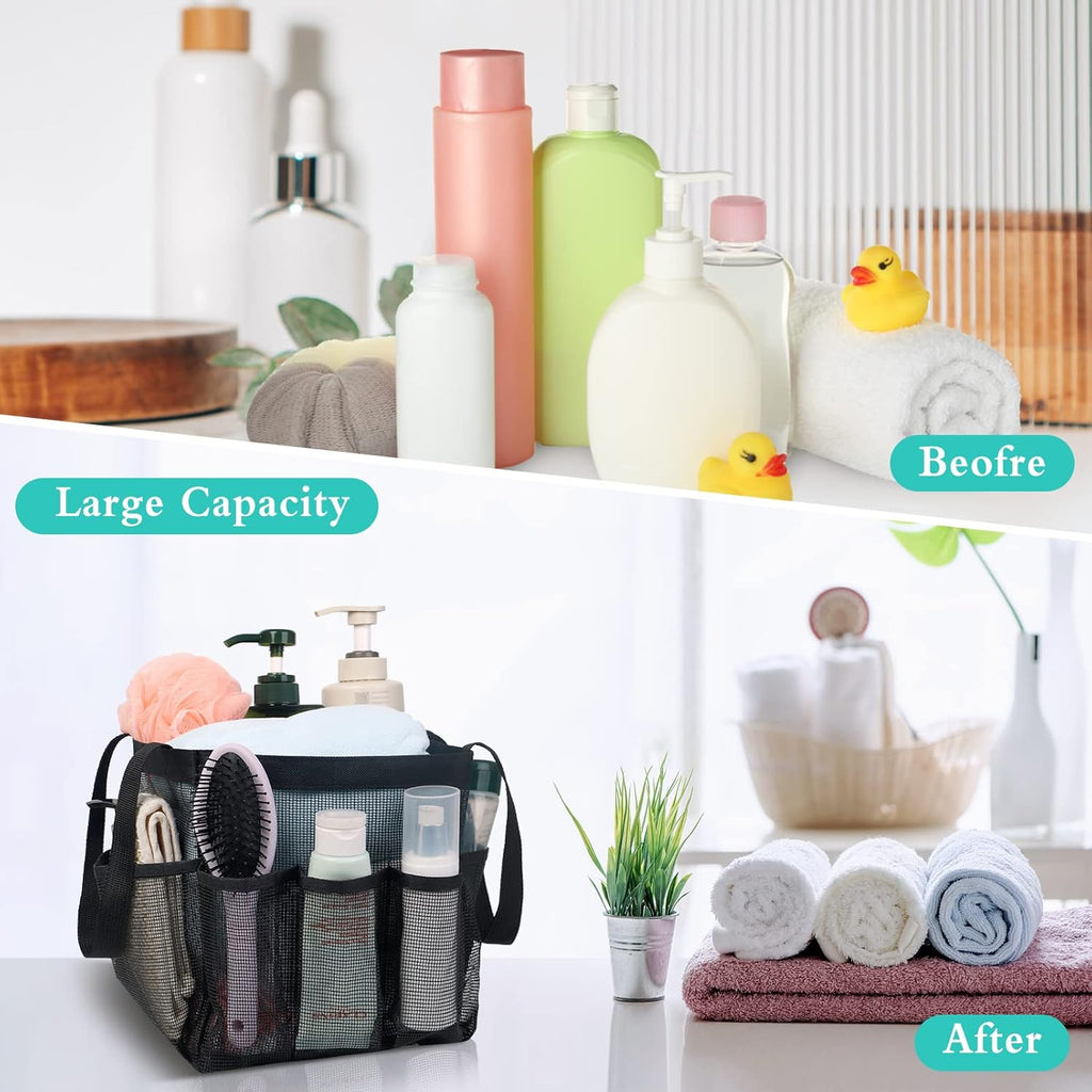 Mesh Shower Caddy Portable, Quick Dry Hanging Shower Tote Bag for College Dorm Room Essentials, Large Capacity Shower Caddy Dorm for Bathroom Gym Swimming