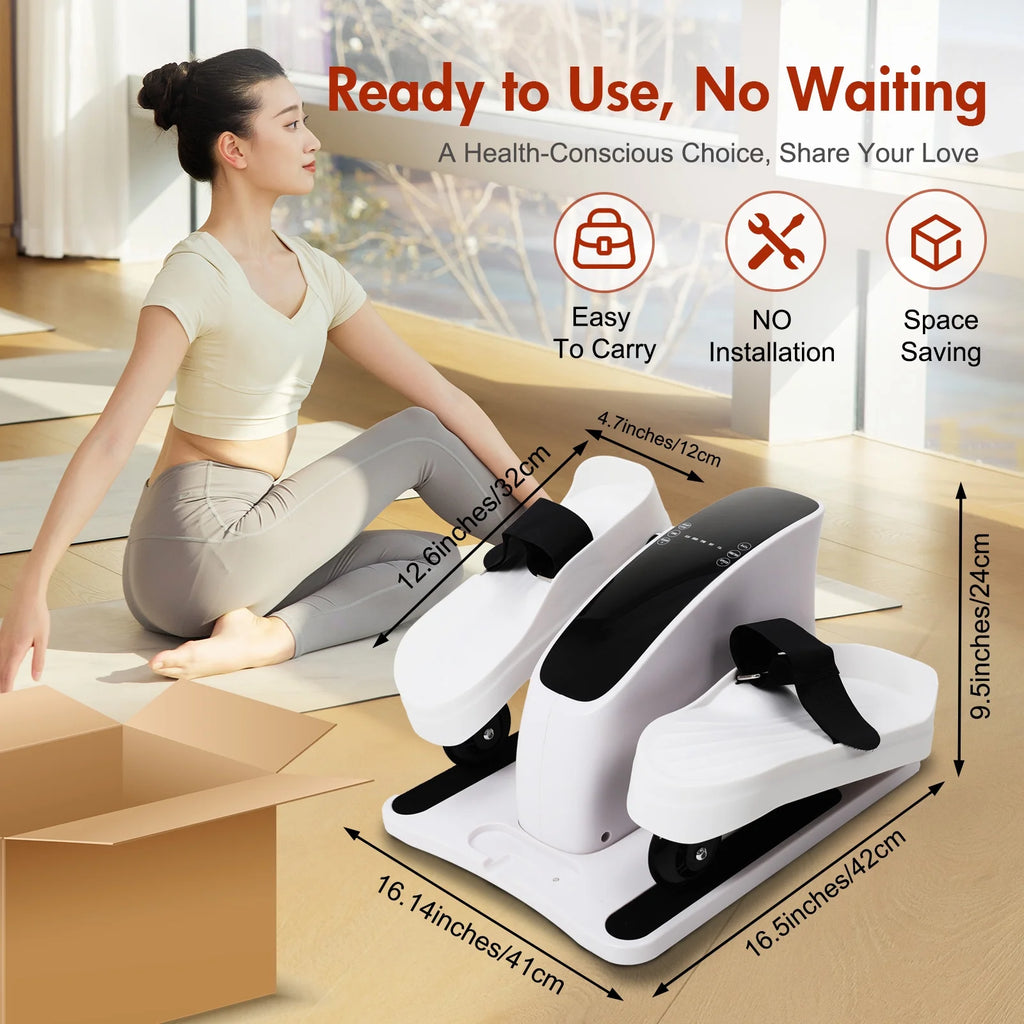 under Desk Elliptical Machine, Ellipse Leg Exerciser for Seniors Fully Assembled, Quiet & Portable Electric Seated Pedal Exerciser with Remote Control Adjustable Speeds