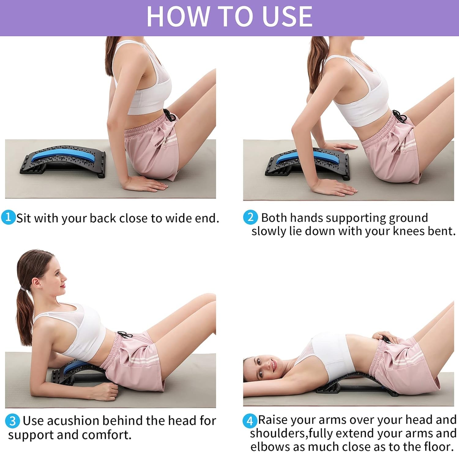 Back Cracking Device 4 Level – 360Lb Heavy-Duty Capacity Back Stretcher for Lower Back Spine Pain Relief, Chiroboard Stretcher Spine Board Chirosnap Back Cracker Stretcher Popping Board Massager Tool…