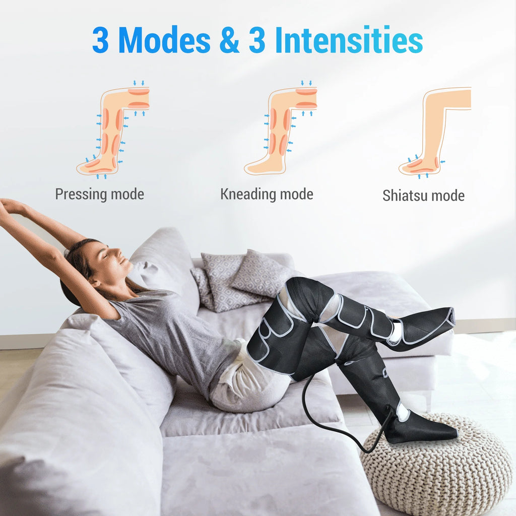 Ultimate  Leg Massager with Heat - Air Compression Calf, Knee & Foot Relief Boots - Perfect Mother's Day Gift for Circulation & Pain Relief