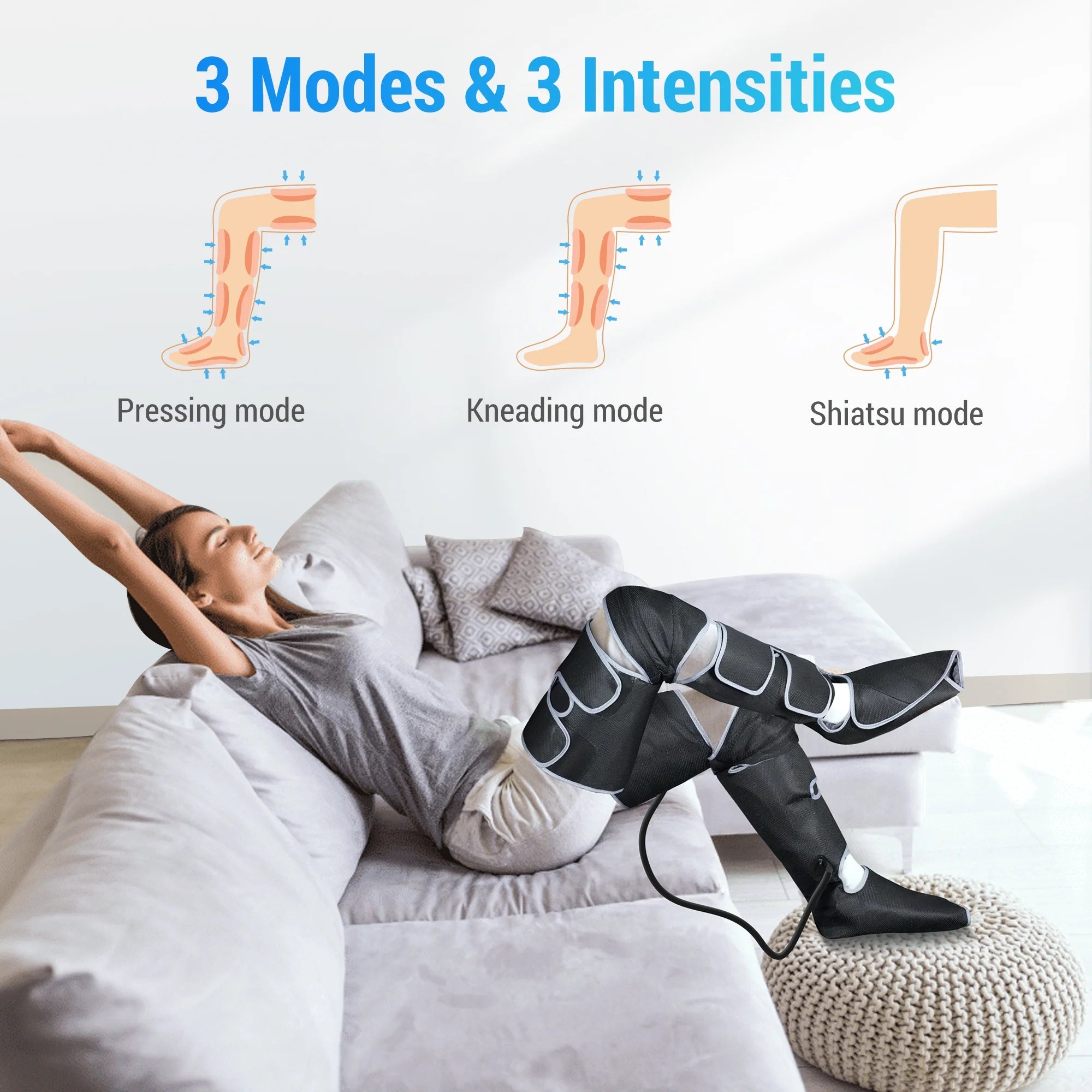Ultimate  Leg Massager with Heat - Air Compression Calf, Knee & Foot Relief Boots - Perfect Mother's Day Gift for Circulation & Pain Relief
