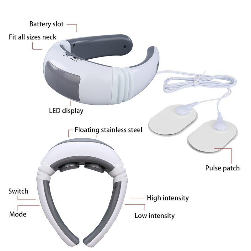 Revitalize Your Neck with the Electric Cervical Pulse Massager - Magnetic Therapy for Ultimate Muscle Relaxation!
