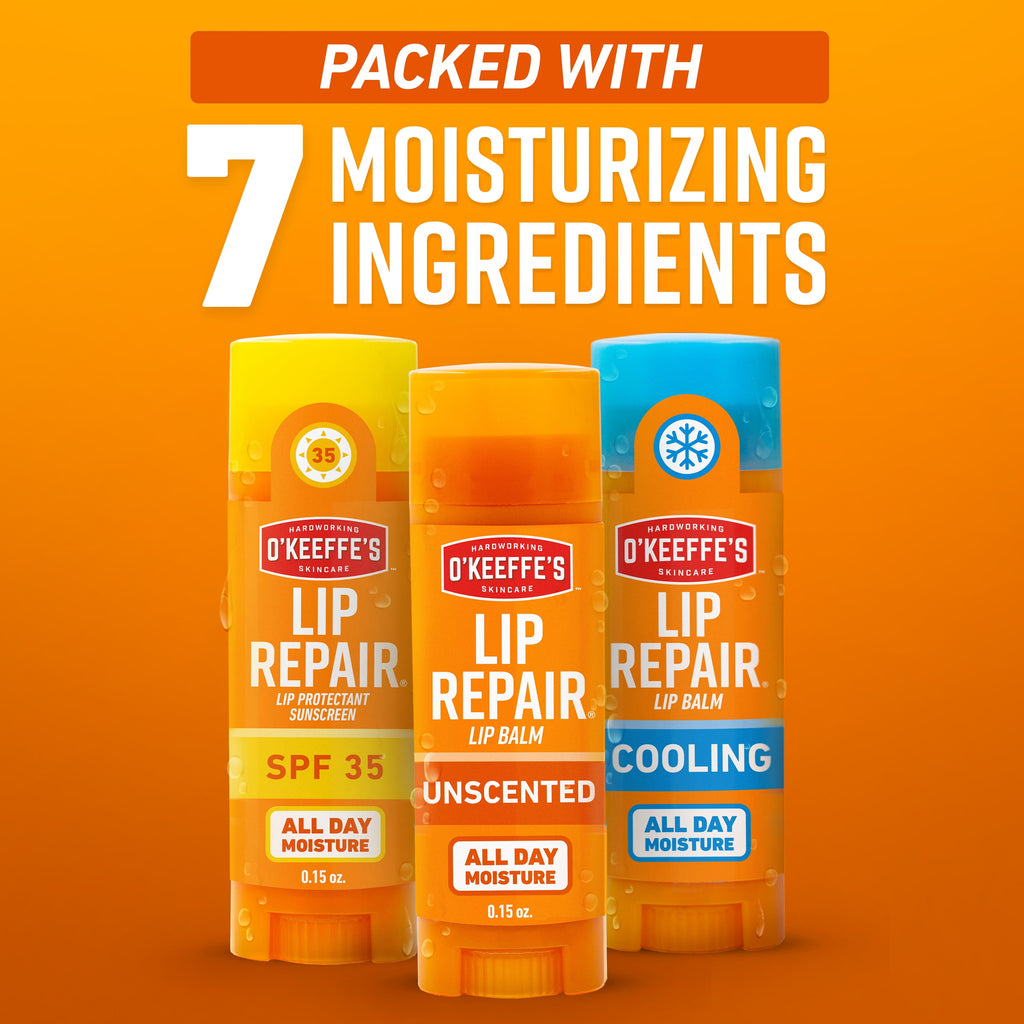 Lip Repair Variety Pack: Cooling, SPF, Original - Three 0.15Oz Lip Balm Sticks