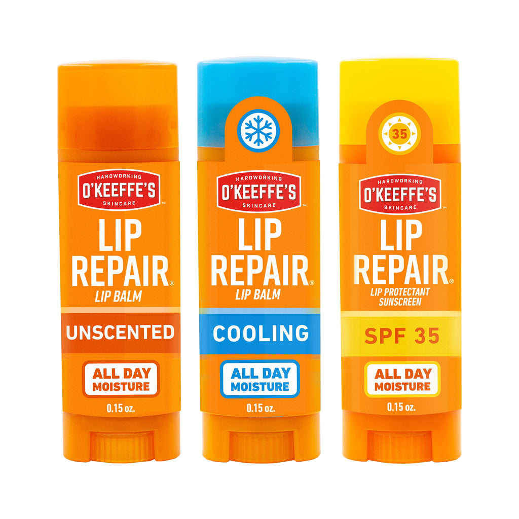 Lip Repair Variety Pack: Cooling, SPF, Original - Three 0.15Oz Lip Balm Sticks