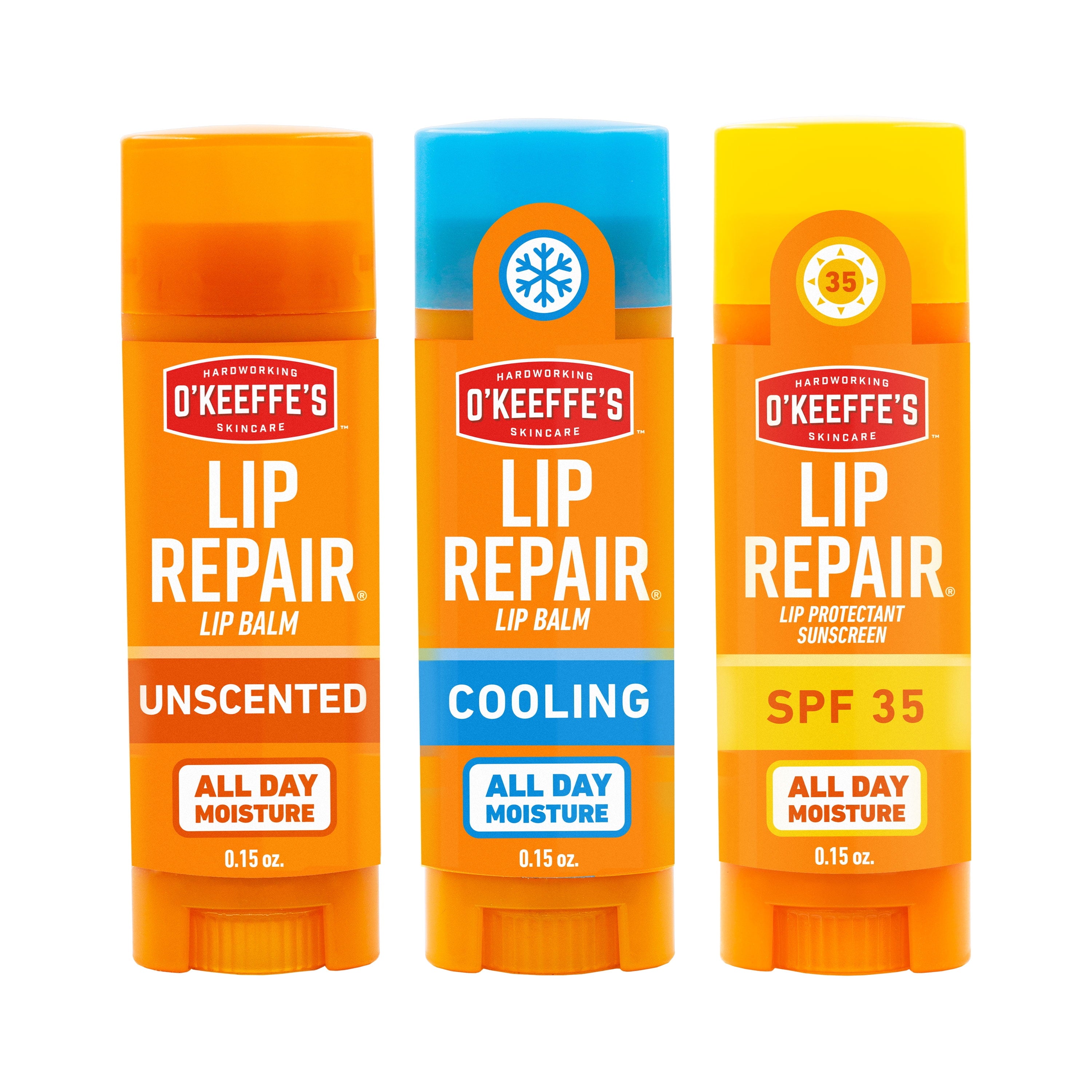 Lip Repair Variety Pack: Cooling, SPF, Original - Three 0.15Oz Lip Balm Sticks