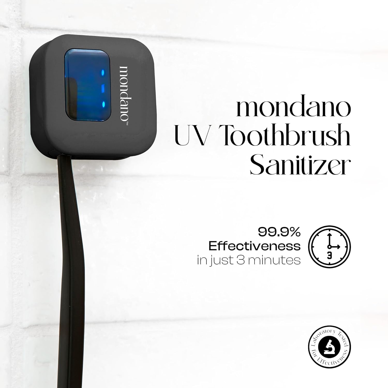 UV-C Toothbrush Sanitizer & Travel Case - Universal Holder for Manual/Electric Toothbrushes, Rechargeable & Portable for Home & Travel