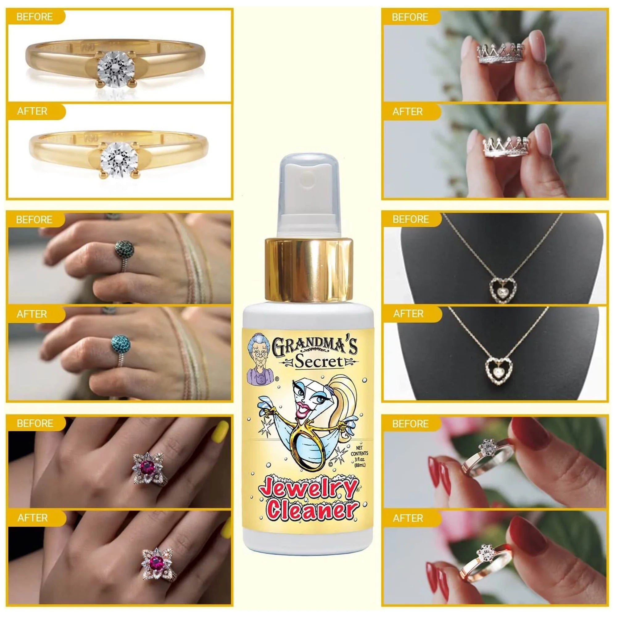 Revitalize Your Jewelry with  Jewelry Cleaner Spray - 3 Pack of 3oz Tarnish Remover for Gold & Silver