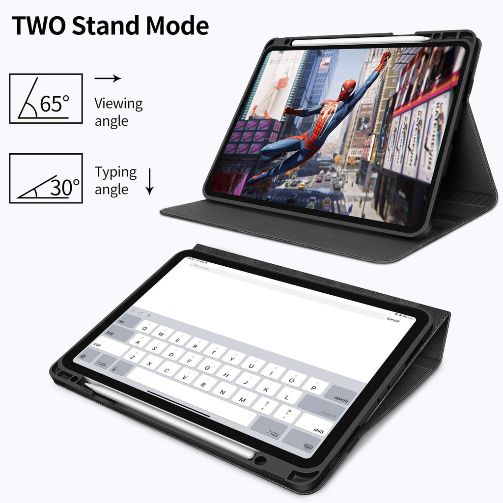 Premium  iPad Pro 12.9 Case (2022/2021/2020/2018) - Slim Folio Stand Cover with Pencil Holder, Shockproof Soft TPU Back, Auto Sleep/Wake, Vegan Leather