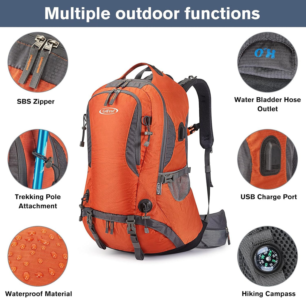 50L Hiking Backpack Waterproof Daypack Outdoor Camping Climbing Backpack with Rain Cover for Men Women