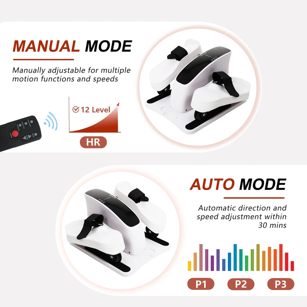 under Desk Elliptical Machine, Ellipse Leg Exerciser for Seniors Fully Assembled, Quiet & Portable Electric Seated Pedal Exerciser with Remote Control Adjustable Speeds