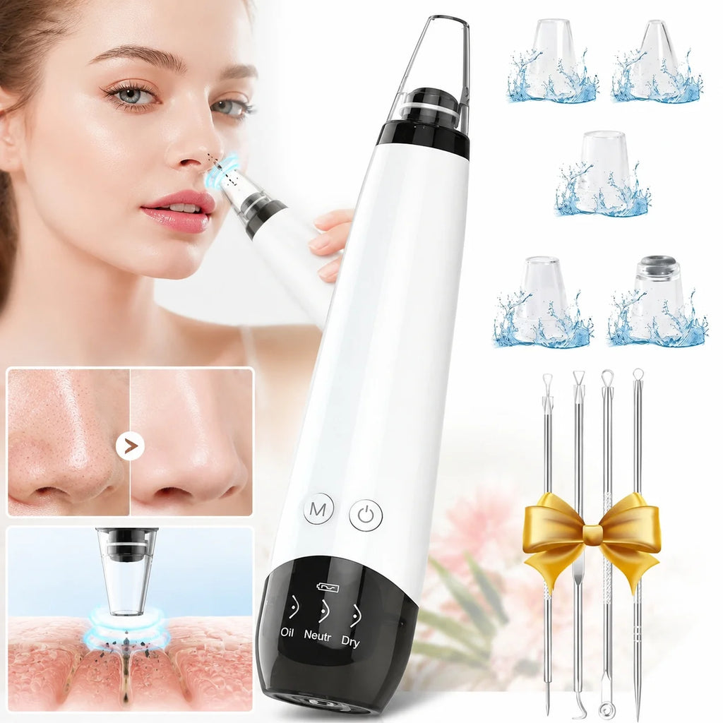 Advanced Blackhead Remover Vacuum - USB Rechargeable Pore Cleaner with 5 Probes for Flawless Skin