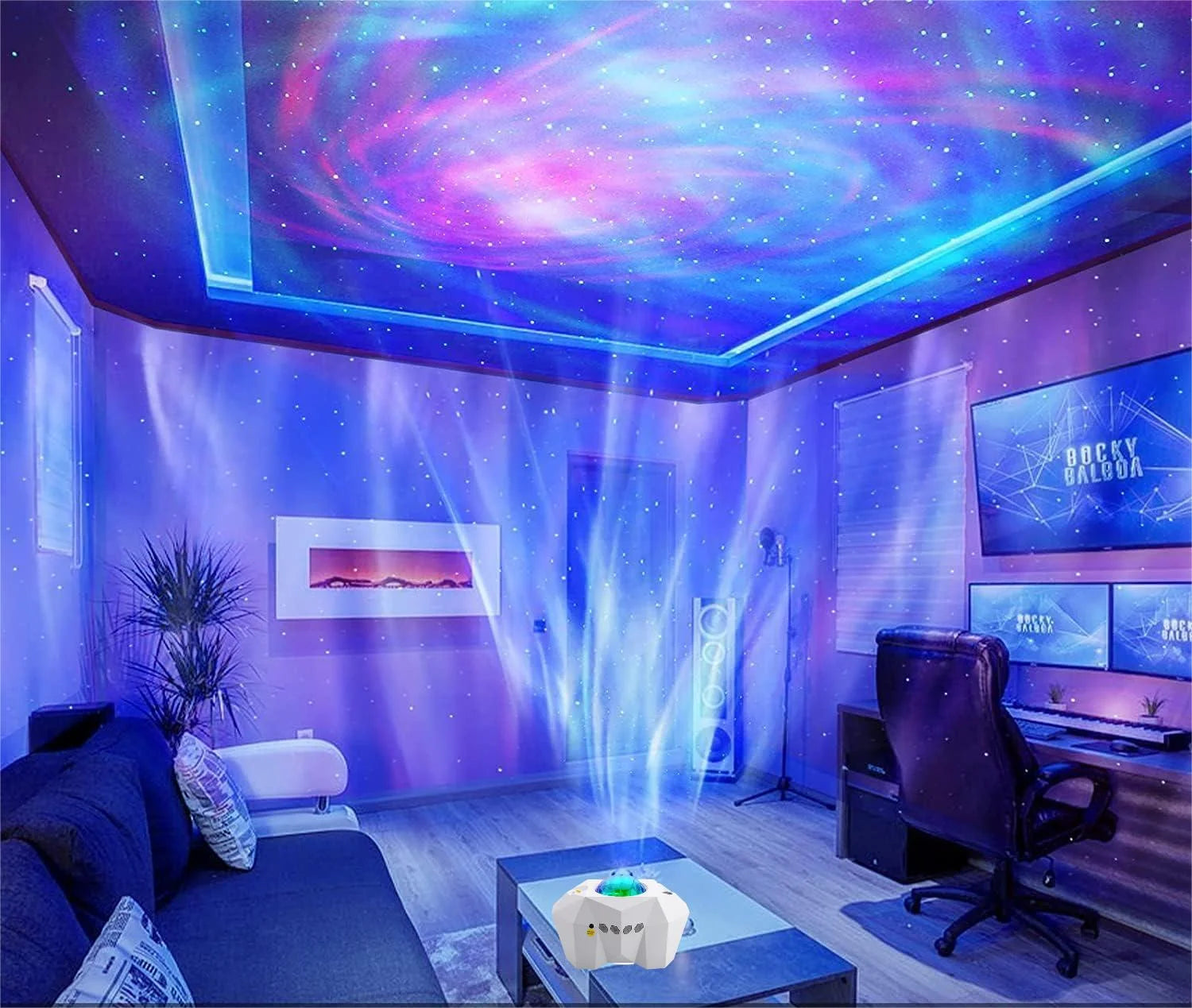 Enchanting Star Projector with Bluetooth Speaker & Remote - Experience the Northern Lights Aurora at Home!