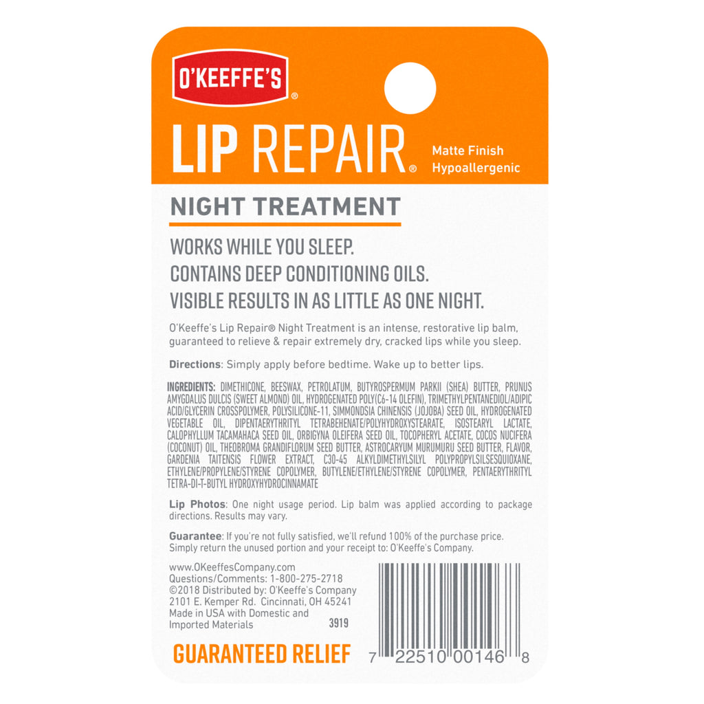 Night Treatment Balm for Dry, Cracked Lips - 0.25 Oz (2 Pack)