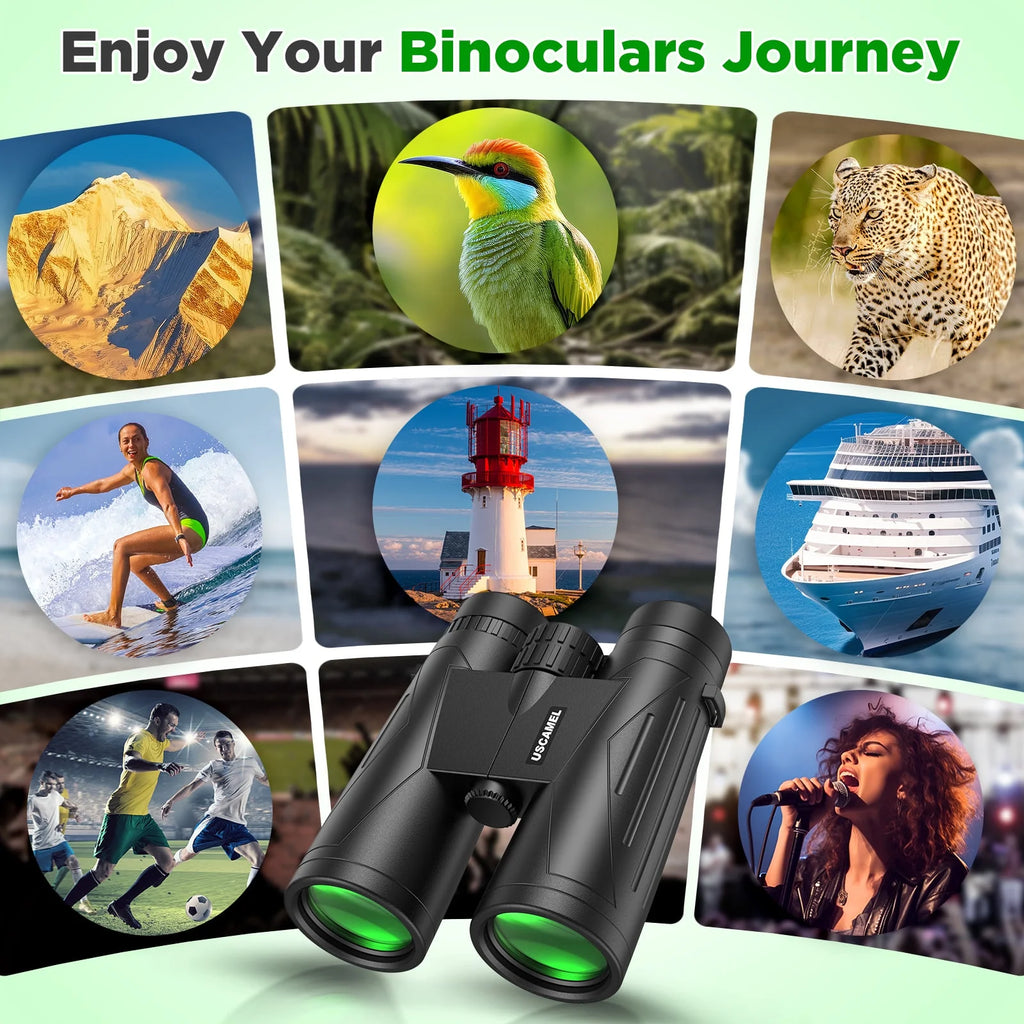 12X42 Waterproof Binoculars - HD Low Light Vision for Hunting, Bird Watching, Travel & Outdoor Adventures