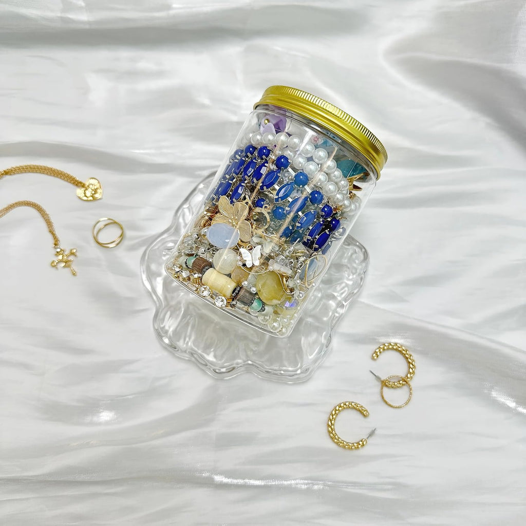 45-50 Pcs Mystery Jewelry Jar, Surprise Jewelry Set for Woman Includes Necklaces, Earrings, Rings, Bracelets and Hair Clips, Unique Anniversary Birthday Friendship, Goth Gift for Her