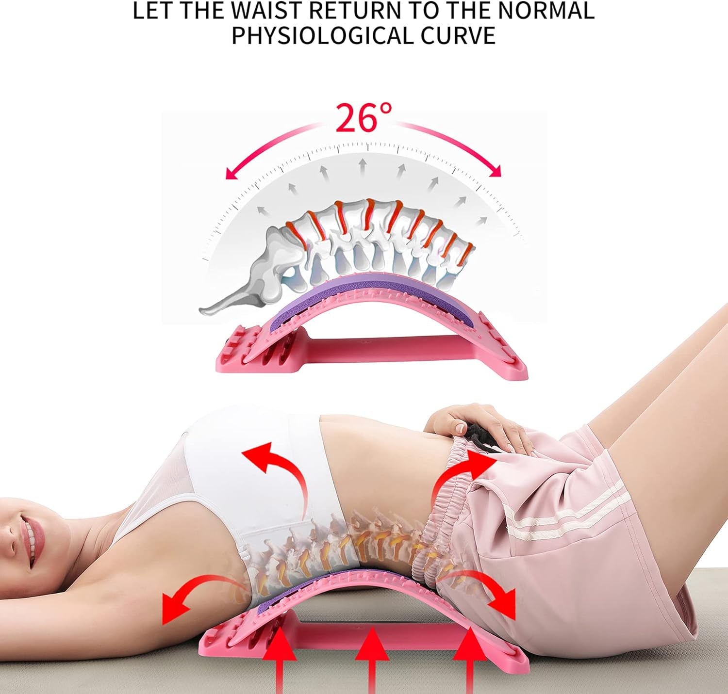 Back Cracking Device 4 Level – 360Lb Heavy-Duty Capacity Back Stretcher for Lower Back Spine Pain Relief, Chiroboard Stretcher Spine Board Chirosnap Back Cracker Stretcher Popping Board Massager Tool…