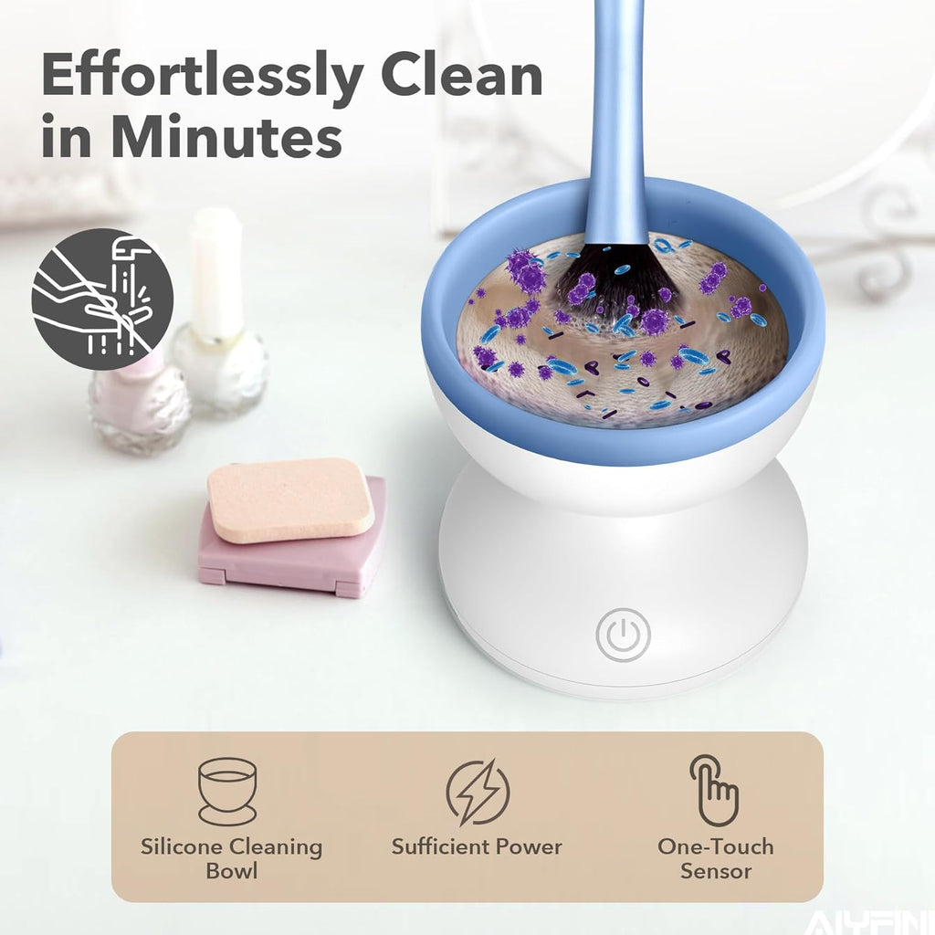 Electric Makeup Brush Cleaner - Professional Kabuki & Foundation Brush Cleaning Tool - Perfect Gift for Women & Stocking Stuffers