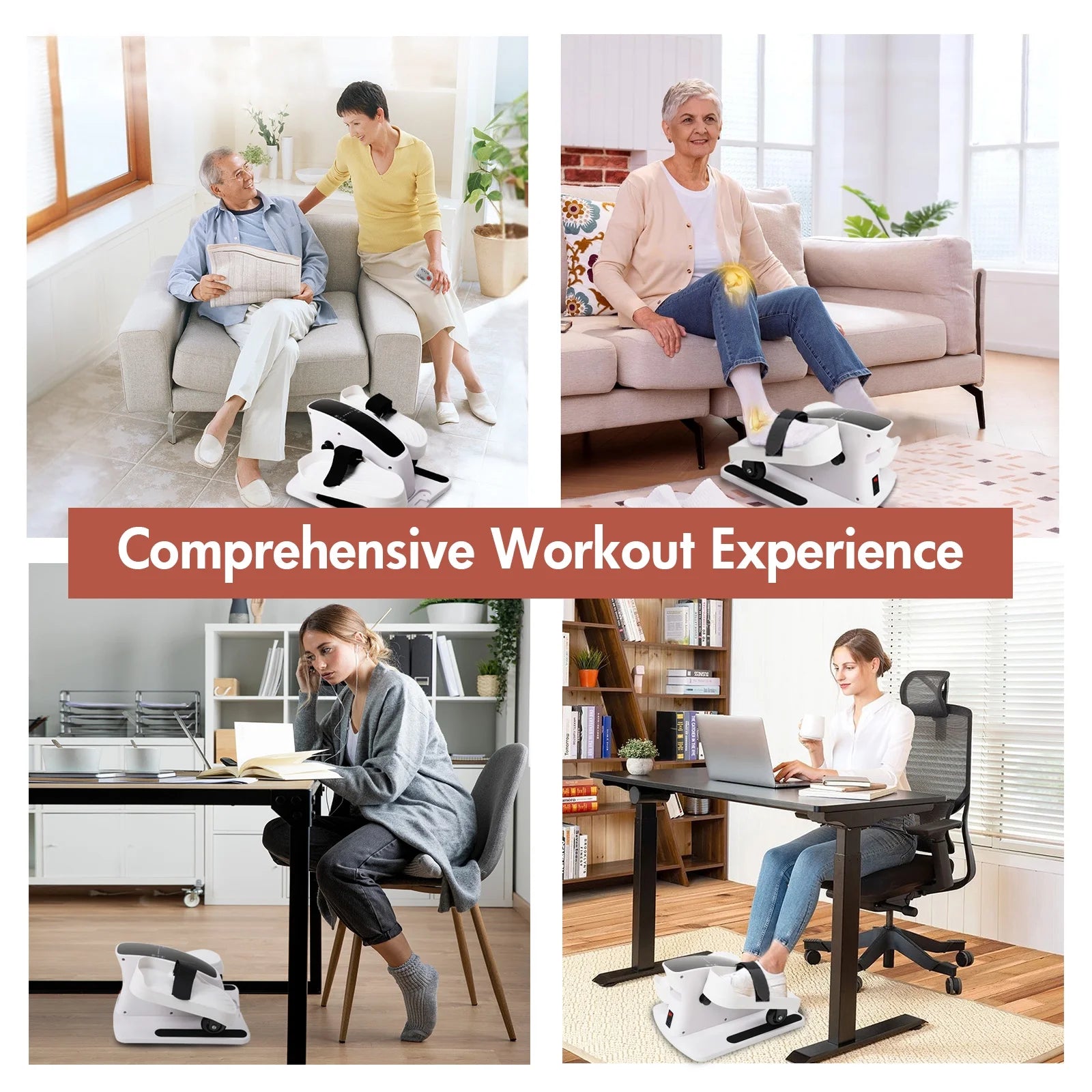 under Desk Elliptical Machine, Ellipse Leg Exerciser for Seniors Fully Assembled, Quiet & Portable Electric Seated Pedal Exerciser with Remote Control Adjustable Speeds